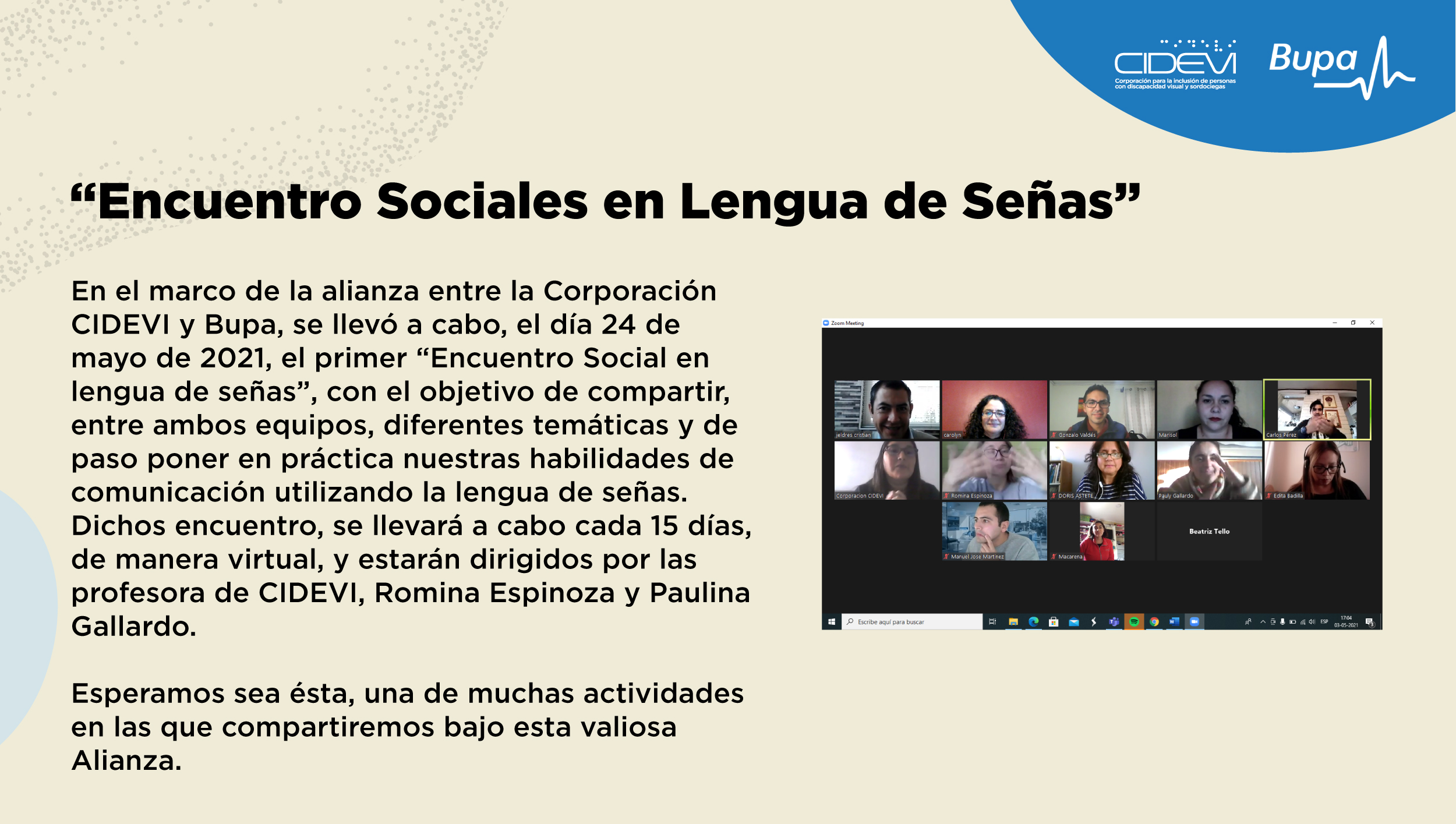 Encuentro Sociales en Lengua de Señas